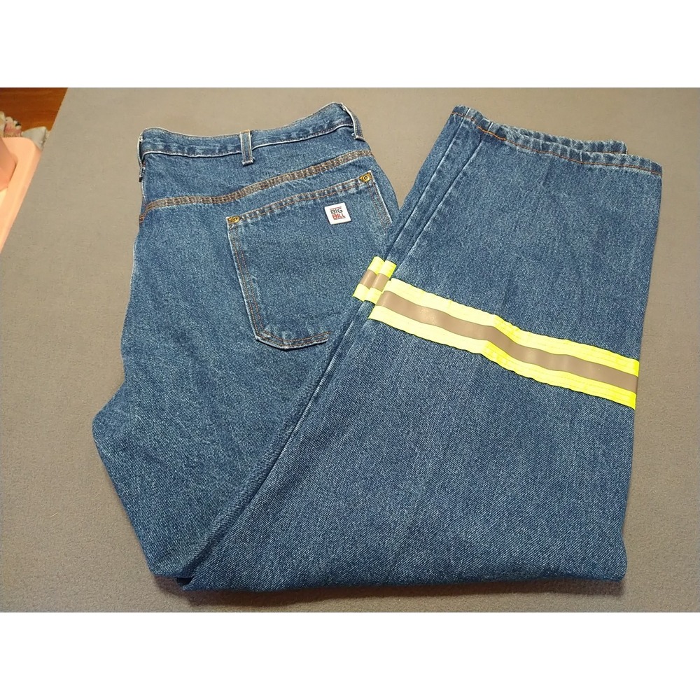 Big‎ Bill Carpenter Blue Jeans Men 42x32 Denim Reflective Construction Work